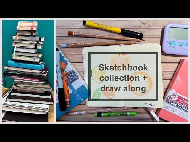 Sketchbook haul + collection tour & review + start new journal & timed drawing + color cube unboxing