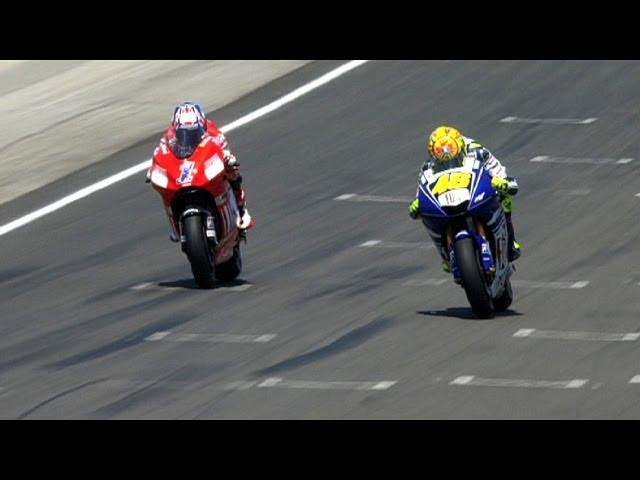 MotoGP Historic Battles -- Rossi vs Stoner Laguna Seca 08'