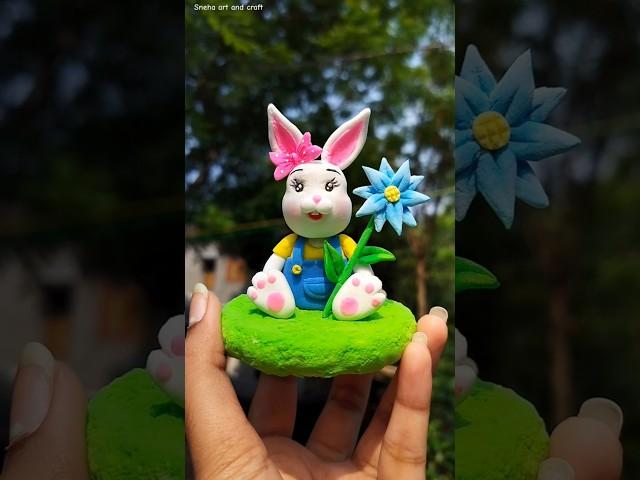 Diy Rabbit with clay#shorts #youtubeshorts #diy #clay #art #viralvideo #trending