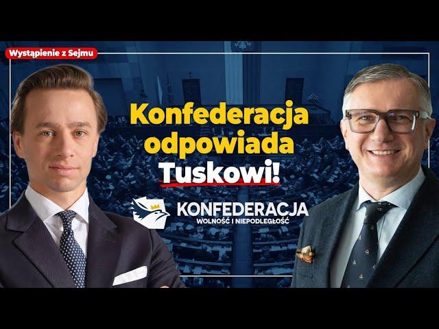 Konfederacja odpowiada Tuskowi! Krzysztof Bosak & Przemysław Wipler #Sejm