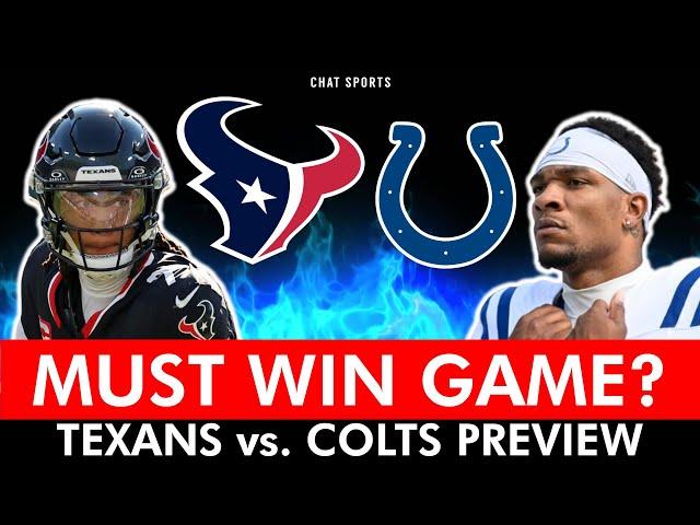 Texans vs. Colts | A MUST WIN Game For Houston | NFL Week 8 Preview