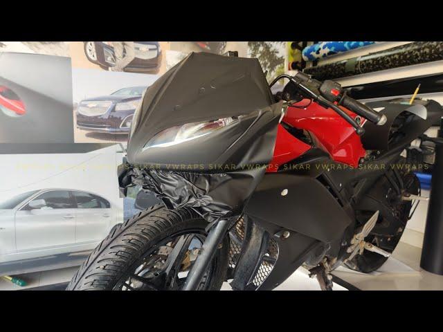 Yamaha R15 Vinyl Wrapping Black Matt | R15 Modification Black Panther| Vwraps Sikar |