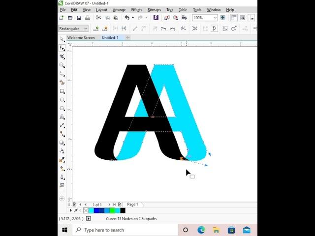 Creative A Logo Design in CorelDRAW || CorelDRAW Tutorial || #shorts #hemagraphics