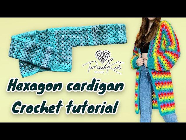 Granny Hexagon Cardigan | CROCHET TUTORIAL | NO SEW