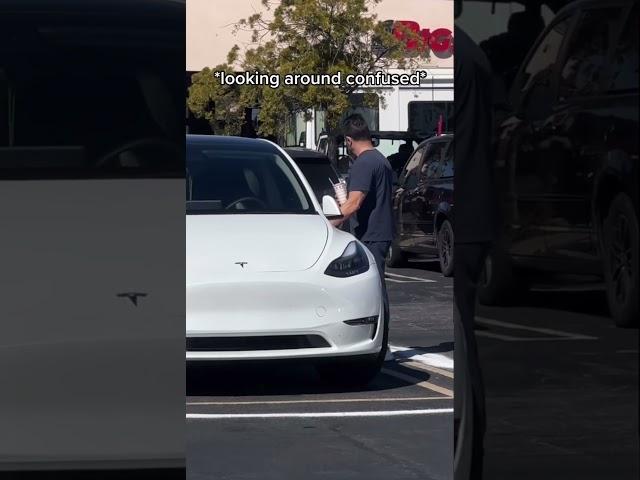 Pranking random Tesla drivers with the Ring Of Salt Pt.2 #shorts