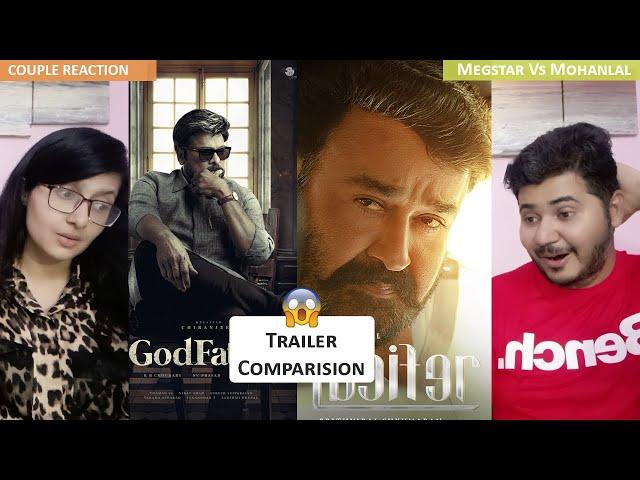 Couple Reaction on Lucifer VS God Father Trailer | Megastar Vs Mohanlal | Original Vs Remake