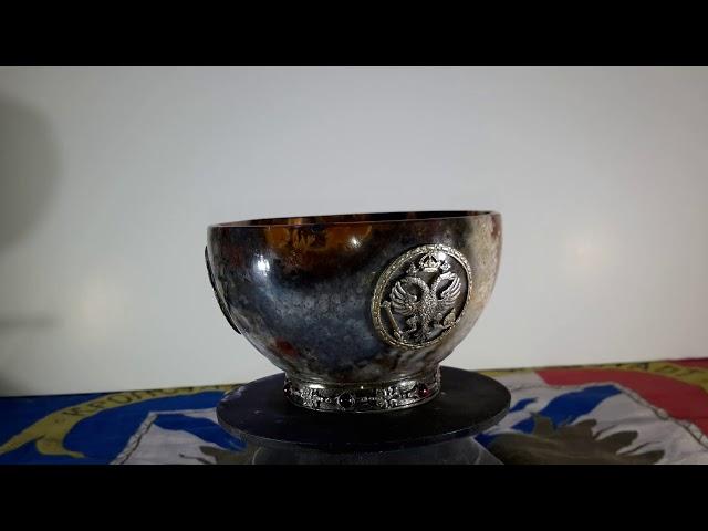 russian small bowl in agathe and silver, made by FEDOR ALEXEIEVICH AFANASIEV