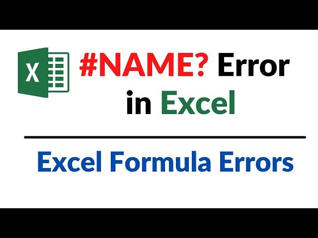 #NAME? Error in Excel