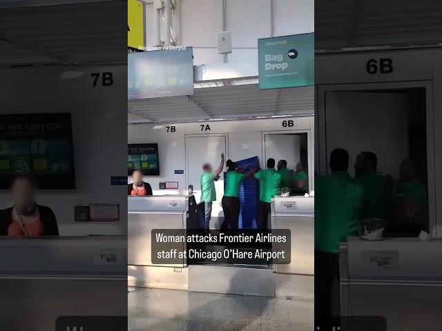 Video shows woman attacking Frontier Airlines employees at O'Hare Airport, Chicago police confirm