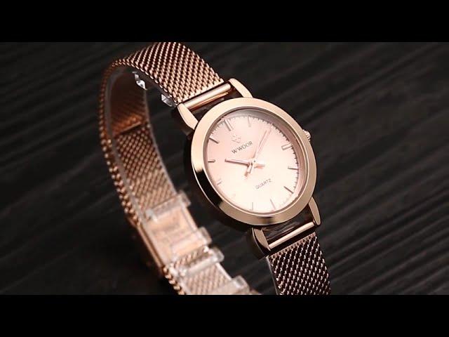 WWOOR Watch Women Luxury Brand Quartz Small Gold Watch Stainless Steel Mesh Casual Bracelet