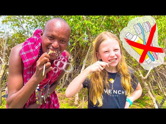 Nastya goes to visit African children