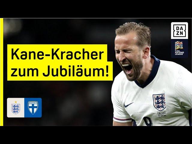 Kane trifft in 100. Länderspiel gleich doppelt: England - Finnland | UEFA Nations League | DAZN