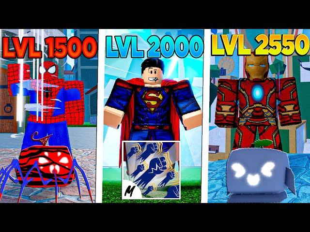 UPEI DO 1 AO 2550 MAS A CADA 100 LEVEIS EU VIRO UM HEROI ALEATORIO NO BLOX FRUITS!