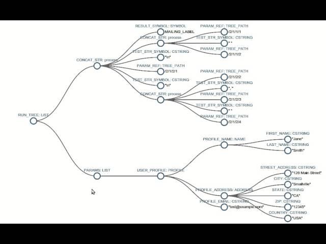 Visualization of Ceptr RunTree Processing