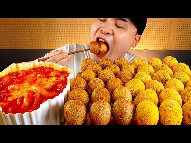 매콤한 엽기떡볶이와 치즈볼 잔뜩 먹방~!! 리얼사운드 ASMR Mukbang(Eating Show)