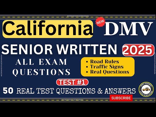 California DMV Written Test 2025 | DMV Senior Written Test 2025 | DMV Renewal For Seniors