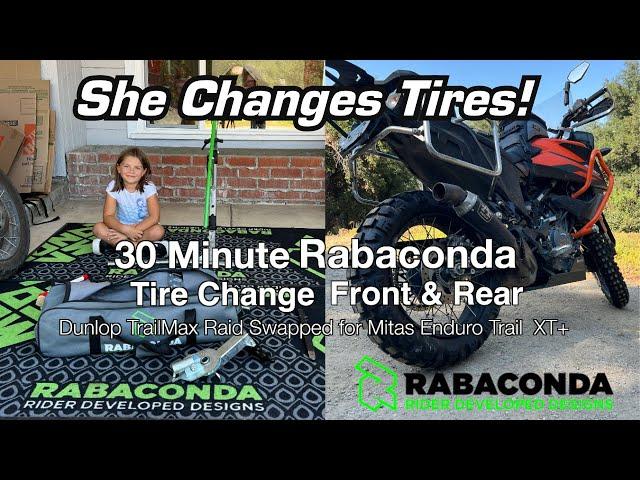 She did It!  Rabaconda Tire Change Dunlop TrailMax Raid and Mitas Enduro Trail XT+