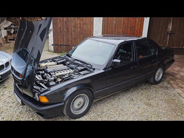 BMW 750i E32 V12 M70 nach langer Standzeit wieder fit gemacht. Viel zu tun trotz wenig Kilometern.