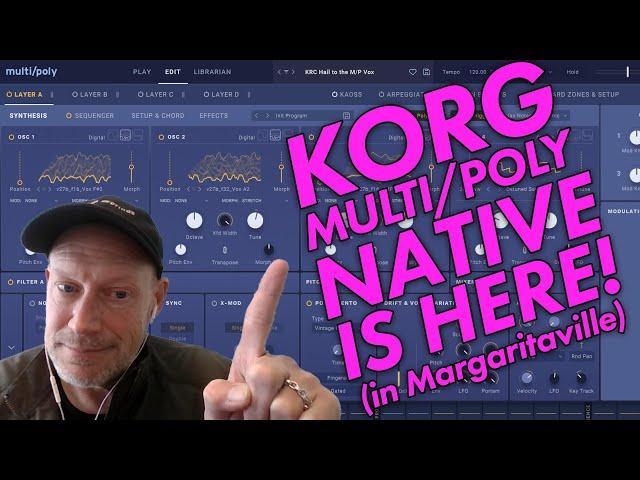 Korg multi/poly native: First Look and Listen, Micro-review! (Live from Margaritaville)