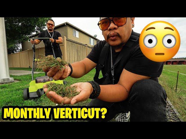 Monthly Verticutting? This guy is crazy... CRAZY AWESOME!  Why I dethatch every month... results 