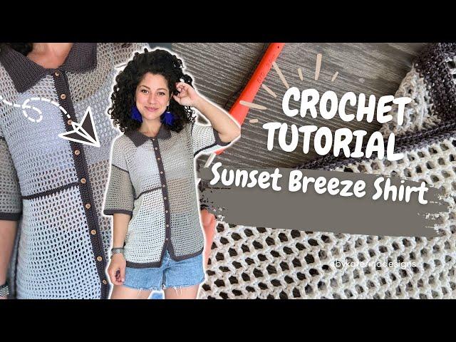 Create your own trendy SUNSET Breeze Shirt with our easy-to-follow, step-by-step crochet tutorial!