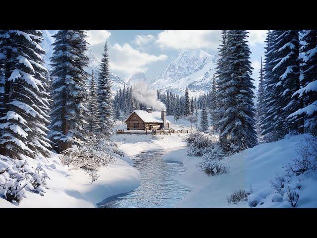 Relaxing Music with Winter Forest 4K️Peaceful Piano Music for Stress Relief ~ Winter Scenery Film