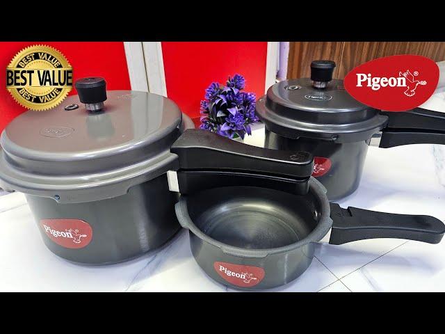 Pigeon Cooker -  Hard Anodised Aluminium Pressure Cooker Unboxing & Review