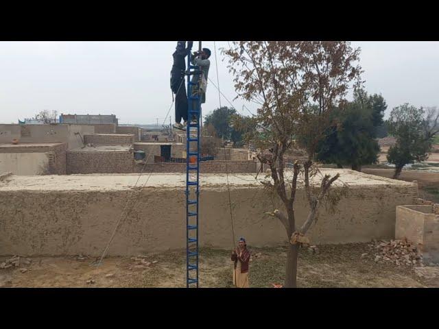 old wifi tower installation in village