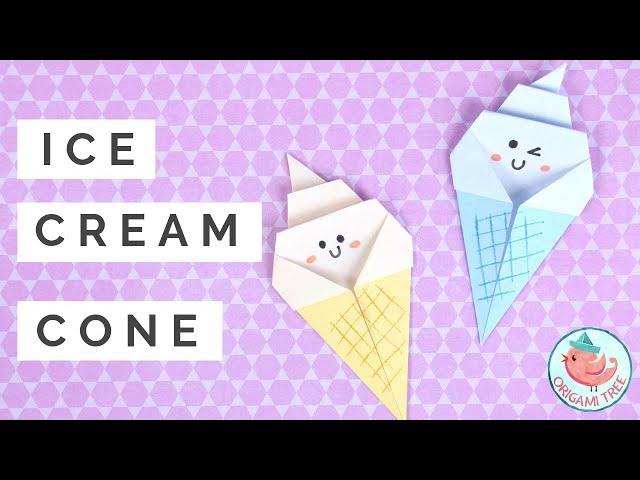 Origami Ice Cream Cone Tutorial (Swirl) - Easy for Beginners!