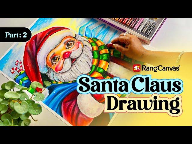 Santa Claus drawing Oil Pastel | How to draw Santa Claus drawing | Christmas drawing #santaclaus