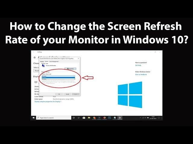 How to Change the Screen Refresh Rate of your Monitor in windows 10?