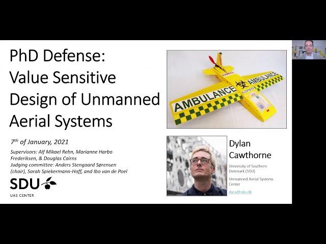 "Value Sensitive Design of Unmanned Aerial Vehicles" - PhD Defense Presentation by Dylan Cawthorne