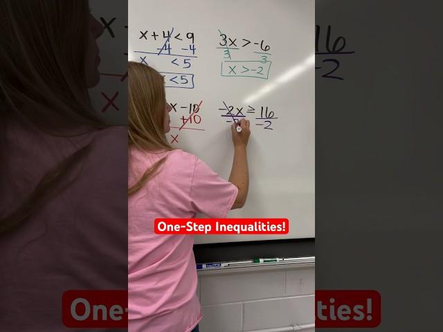 One-step inequalities! #algebra #math #algebra1 #teacher #iteachalgebra