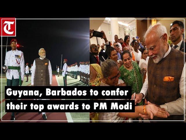 PM Modi arrives in Guyana to unprecedented welcome, handed over key-to-key to Georgetown city