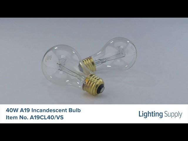 Halco 40W A19 Incandescent Bulb (A19CL40/VS)