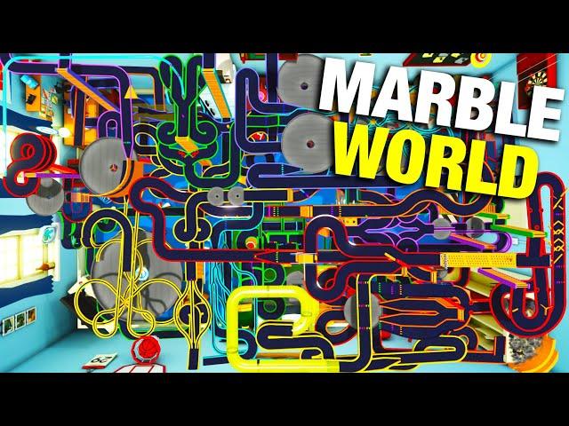 MONSTER Marble Run, RAINBOW Fountain and a BLENDER Challenge - Marble World