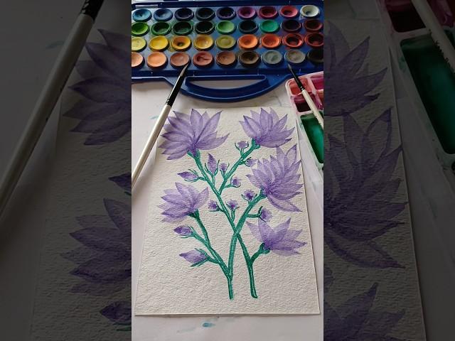 Purple mist blooms 🪻 #watercolor #art #painting #shorts #youtube #drawing #flowers #easy