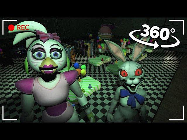 360° VR HIDDEN CAMERA! Chica and Vanny almost got Gregory!