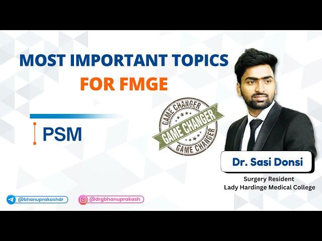 Most Important Topics asked in FMGE : PSM  (Edited Version)  #gamechangerseries