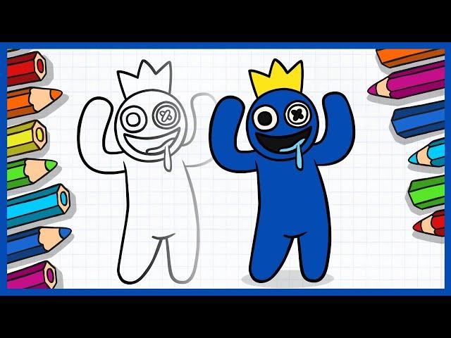 Rainbow Friends. How to draw BLUE. Drawing ROBLOX.