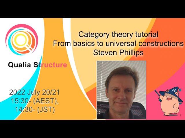 Category Theory Tutorial by Steven Phillips (Qualia Structure): part 1