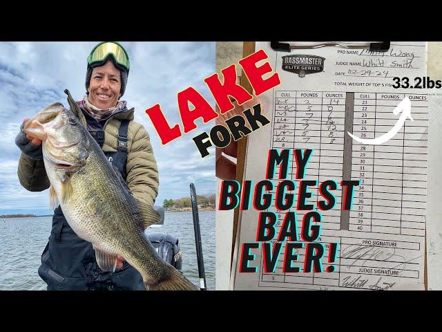 My biggest bag during a tournament! 33.2lbs - Lake Fork Day 1 - Bassmaster Elites