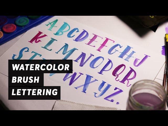 Watercolor Brush Lettering tutorial for beginners | Capital letters