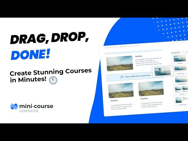 Elearning Authoring with Mini Course Generator | Course Creation, Super Simplified.