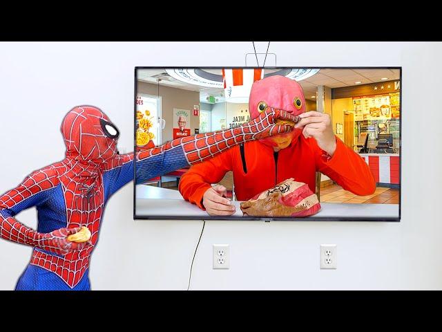 SpiderMan Team vs Magic Television in New House ( Funny Comedy )