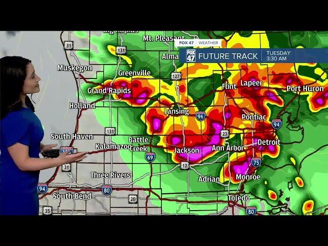 FOX 47 Weather: Strong, severe storms possible in mid-Michigan Monday night