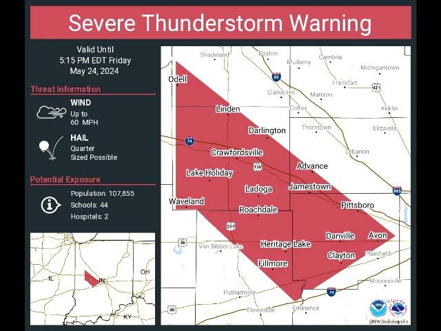 Severe Thunderstorm Warning from May 24