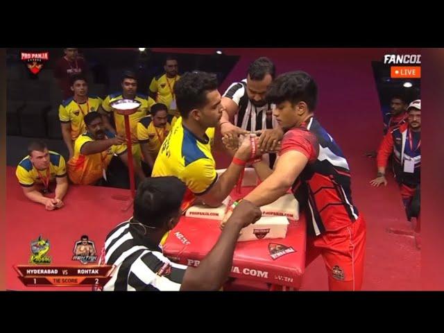 Aryan kandari (80kg) vs Dheeraj Singh (80kg) # pro panja league#armwrestling #viral