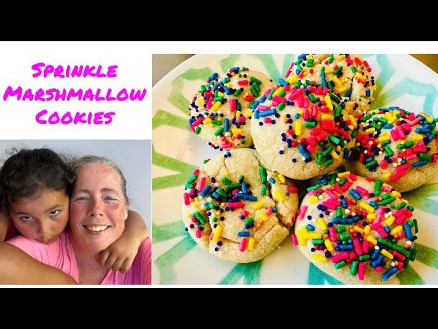 SPRINKLE MARSHMALLOW COOKIES super much fun to make with the kids! | Recipe from Chef Victoria Love