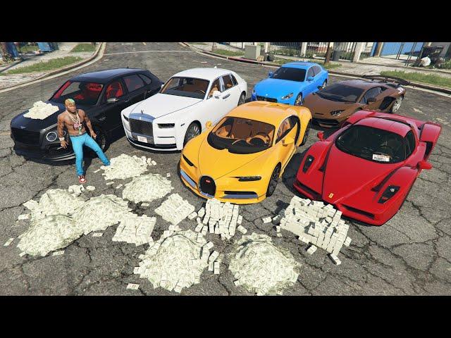 GTA 5 - Stealing Luxury Rappers Cars with Franklin! (Real Life Cars #13)